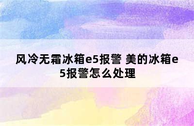 风冷无霜冰箱e5报警 美的冰箱e5报警怎么处理